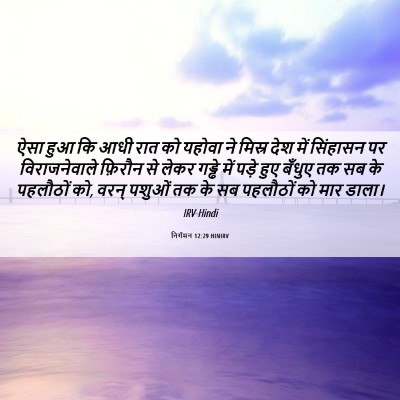 Picture 06 - निर्गमन 12:29 HINIRV - ऐसा हुआ कि आधी रात - Bible Verse Picture