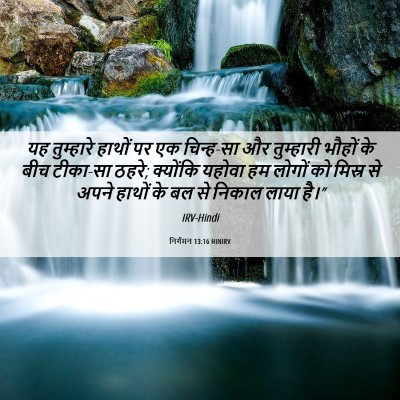 Picture 06 - निर्गमन 13:16 HINIRV - यह तुम्हारे हाथों - Bible Verse Picture