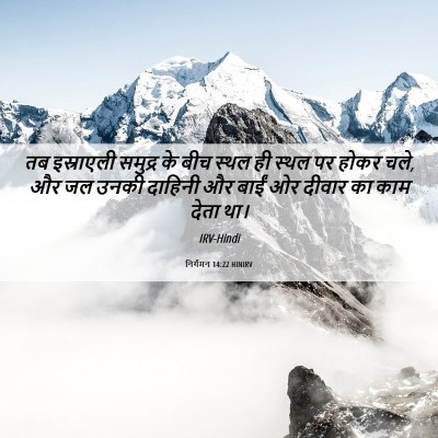 Picture 06 - निर्गमन 14:22 HINIRV - तब इस्राएली - Bible Verse Picture