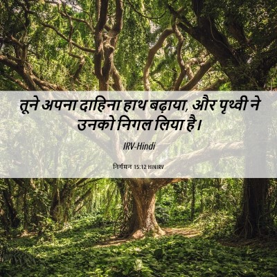 Picture 06 - निर्गमन 15:12 HINIRV - तूने अपना दाहिना - Bible Verse Picture