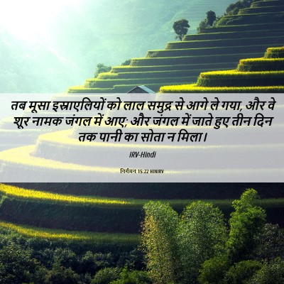 Picture 06 - निर्गमन 15:22 HINIRV - तब मूसा - Bible Verse Picture