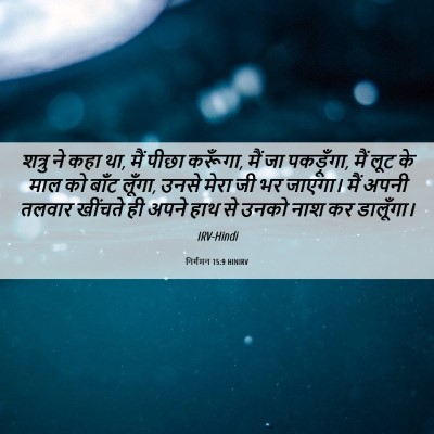 Picture 06 - निर्गमन 15:9 HINIRV - शत्रु ने कहा था, - Bible Verse Picture