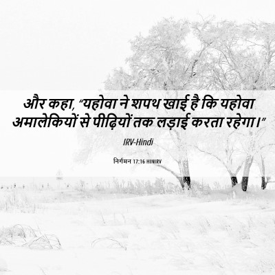 Picture 06 - निर्गमन 17:16 HINIRV - और कहा, “यहोवा ने - Bible Verse Picture
