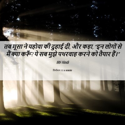 Picture 06 - निर्गमन 17:4 HINIRV - तब मूसा ने यहोवा की - Bible Verse Picture