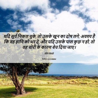 Picture 06 - निर्गमन 22:3 HINIRV - यदि सूर्य निकल - Bible Verse Picture