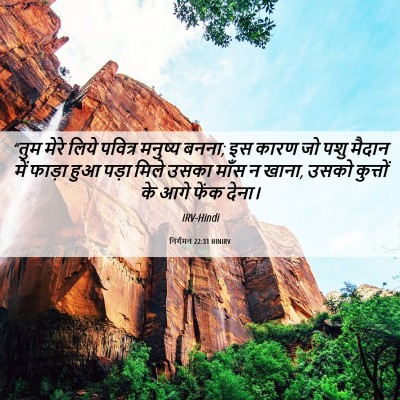Picture 06 - निर्गमन 22:31 HINIRV - “तुम मेरे लिये - Bible Verse Picture