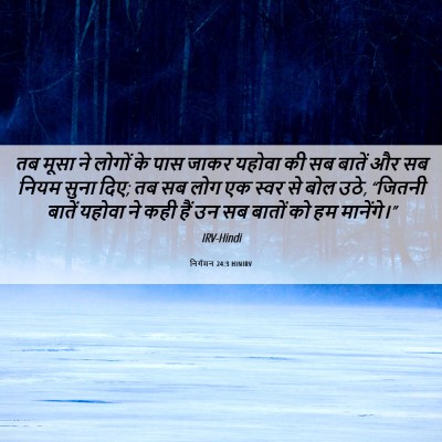 Picture 06 - निर्गमन 24:3 HINIRV - तब मूसा ने लोगों के - Bible Verse Picture