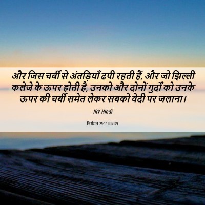 Picture 06 - निर्गमन 29:13 HINIRV - और जिस चर्बी से - Bible Verse Picture