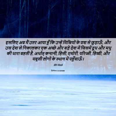 Picture 06 - निर्गमन 3:8 HINIRV - इसलिए अब मैं उतर - Bible Verse Picture