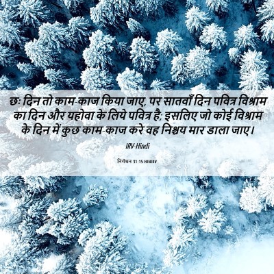 Picture 06 - निर्गमन 31:15 HINIRV - छः दिन तो काम-काज - Bible Verse Picture