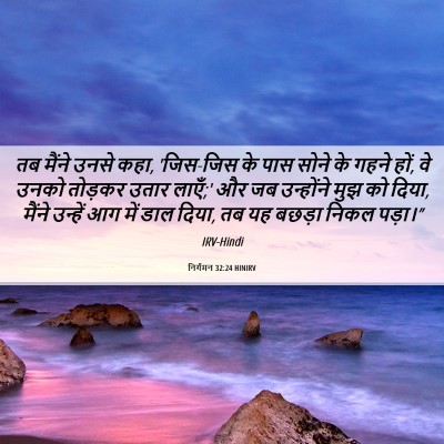 Picture 06 - निर्गमन 32:24 HINIRV - तब मैंने उनसे कहा, - Bible Verse Picture