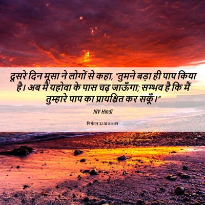 Picture 06 - निर्गमन 32:30 HINIRV - दूसरे दिन मूसा ने - Bible Verse Picture