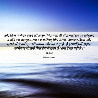 Picture 06 - निर्गमन 32:8 HINIRV - और जिस मार्ग पर - Bible Verse Picture