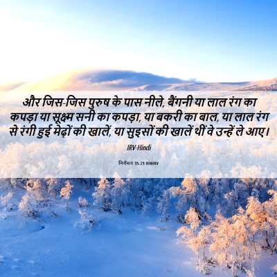 Picture 06 - निर्गमन 35:23 HINIRV - और जिस-जिस पुरुष के - Bible Verse Picture