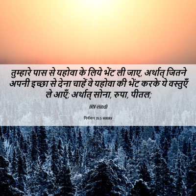 Picture 06 - निर्गमन 35:5 HINIRV - तुम्हारे पास से - Bible Verse Picture