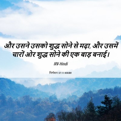 Picture 06 - निर्गमन 37:11 HINIRV - और उसने उसको शुद्ध - Bible Verse Picture