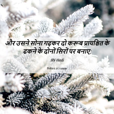 Picture 06 - निर्गमन 37:7 HINIRV - और उसने सोना गढ़कर - Bible Verse Picture