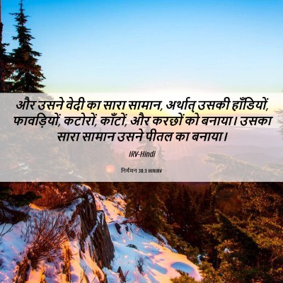 Picture 06 - निर्गमन 38:3 HINIRV - और उसने वेदी का - Bible Verse Picture