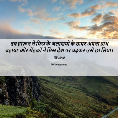 Picture 06 - निर्गमन 8:6 HINIRV - तब हारून ने मिस्र - Bible Verse Picture
