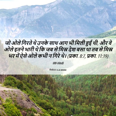 Picture 06 - निर्गमन 9:24 HINIRV - जो ओले गिरते थे - Bible Verse Picture