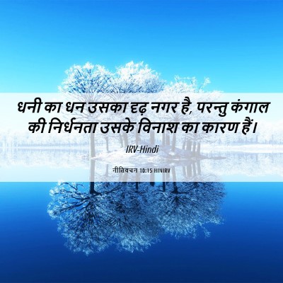 Picture 06 - नीतिवचन 10:15 HINIRV - धनी का धन उसका दृढ़ - Bible Verse Picture