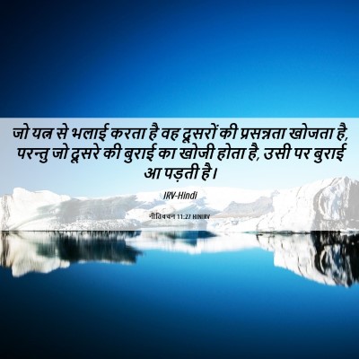Picture 06 - नीतिवचन 11:27 HINIRV - जो यत्न से भलाई - Bible Verse Picture