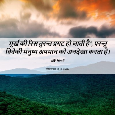 Picture 06 - नीतिवचन 12:16 HINIRV - मूर्ख की रिस - Bible Verse Picture