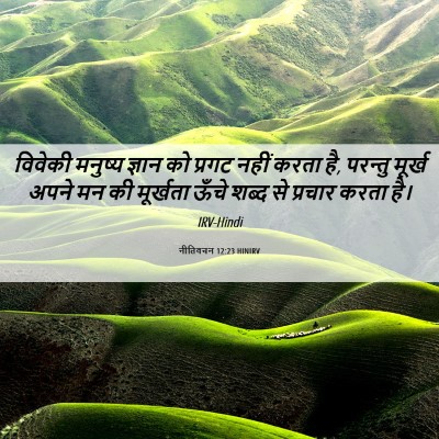 Picture 06 - नीतिवचन 12:23 HINIRV - विवेकी मनुष्य - Bible Verse Picture