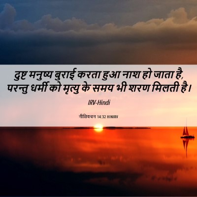 Picture 06 - नीतिवचन 14:32 HINIRV - दुष्ट मनुष्य - Bible Verse Picture