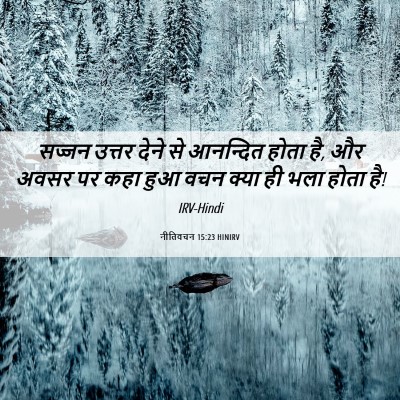 Picture 06 - नीतिवचन 15:23 HINIRV - सज्जन उत्तर देने - Bible Verse Picture