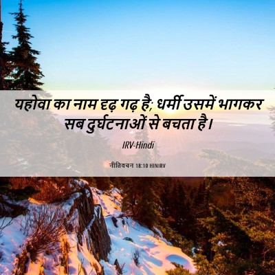 Picture 06 - नीतिवचन 18:10 HINIRV - यहोवा का नाम दृढ़ - Bible Verse Picture