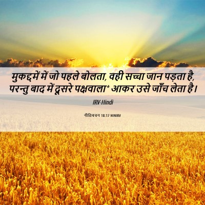 Picture 06 - नीतिवचन 18:17 HINIRV - मुकद्दमें में जो - Bible Verse Picture