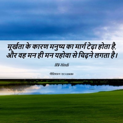 Picture 06 - नीतिवचन 19:3 HINIRV - मूर्खता के कारण - Bible Verse Picture