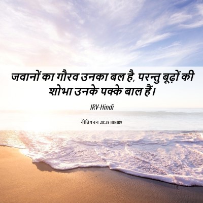 Picture 06 - नीतिवचन 20:29 HINIRV - जवानों का गौरव - Bible Verse Picture