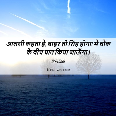 Picture 06 - नीतिवचन 22:13 HINIRV - आलसी कहता है, बाहर - Bible Verse Picture