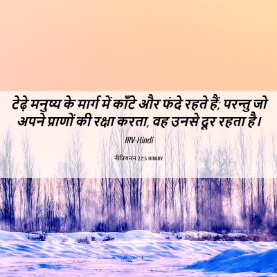 Picture 06 - नीतिवचन 22:5 HINIRV - टेढ़े मनुष्य के - Bible Verse Picture