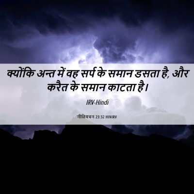 Picture 06 - नीतिवचन 23:32 HINIRV - क्योंकि अन्त में - Bible Verse Picture