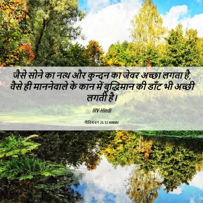 Picture 06 - नीतिवचन 25:12 HINIRV - जैसे सोने का नत्थ - Bible Verse Picture