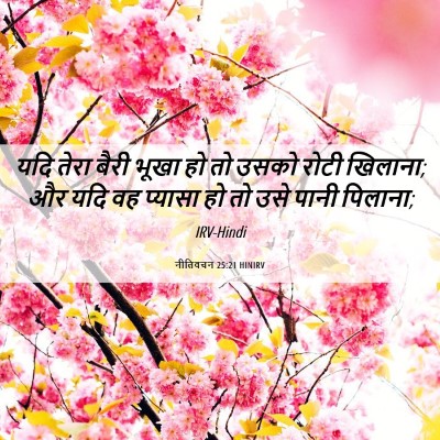 Picture 06 - नीतिवचन 25:21 HINIRV - यदि तेरा बैरी भूखा - Bible Verse Picture