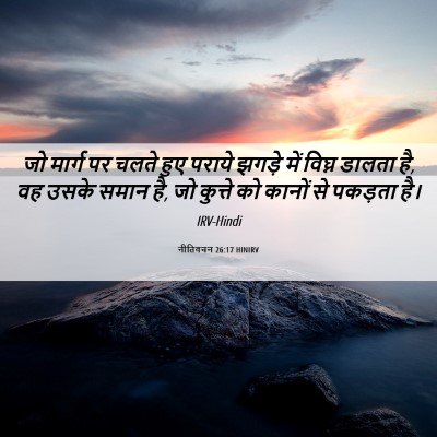 Picture 06 - नीतिवचन 26:17 HINIRV - जो मार्ग पर चलते - Bible Verse Picture