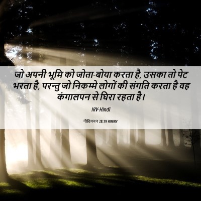 Picture 06 - नीतिवचन 28:19 HINIRV - जो अपनी भूमि को - Bible Verse Picture