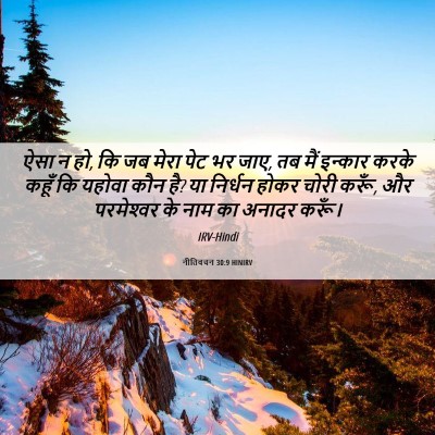 Picture 06 - नीतिवचन 30:9 HINIRV - ऐसा न हो, कि जब मेरा - Bible Verse Picture