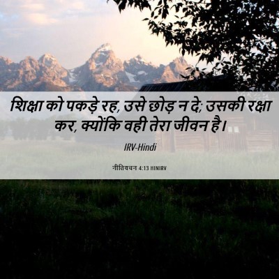 Picture 06 - नीतिवचन 4:13 HINIRV - शिक्षा को पकड़े रह, - Bible Verse Picture
