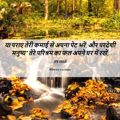 Picture 06 - नीतिवचन 5:10 HINIRV - या पराए तेरी कमाई - Bible Verse Picture