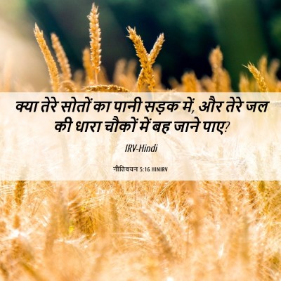 Picture 06 - नीतिवचन 5:16 HINIRV - क्या तेरे सोतों का - Bible Verse Picture