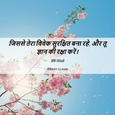 Picture 06 - नीतिवचन 5:2 HINIRV - जिससे तेरा विवेक - Bible Verse Picture
