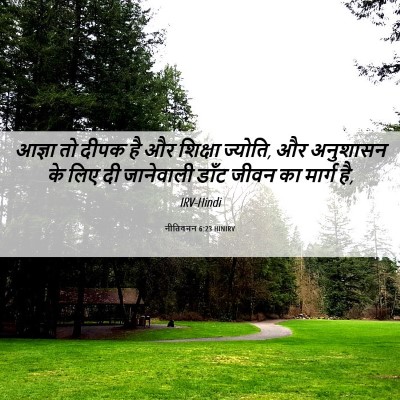 Picture 06 - नीतिवचन 6:23 HINIRV - आज्ञा तो दीपक है और - Bible Verse Picture