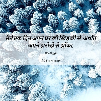 Picture 06 - नीतिवचन 7:6 HINIRV - मैंने एक दिन अपने - Bible Verse Picture