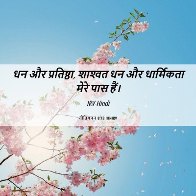 Picture 06 - नीतिवचन 8:18 HINIRV - धन और प्रतिष्ठा, - Bible Verse Picture