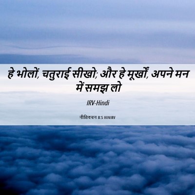 Picture 06 - नीतिवचन 8:5 HINIRV - हे भोलों, चतुराई - Bible Verse Picture